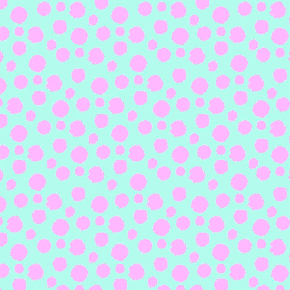 Furballs Techno Mint de Tula Pink pour Free Spirit