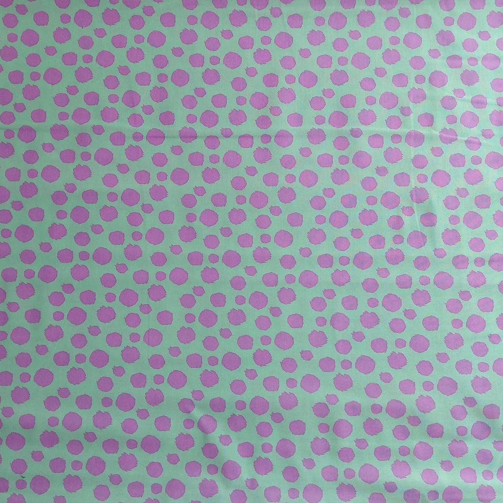 Furballs Techno Mint de Tula Pink pour Free Spirit