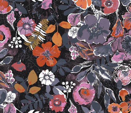 Night Bloom en Black de Katarina Roccella pour Art Gallery Fabric
