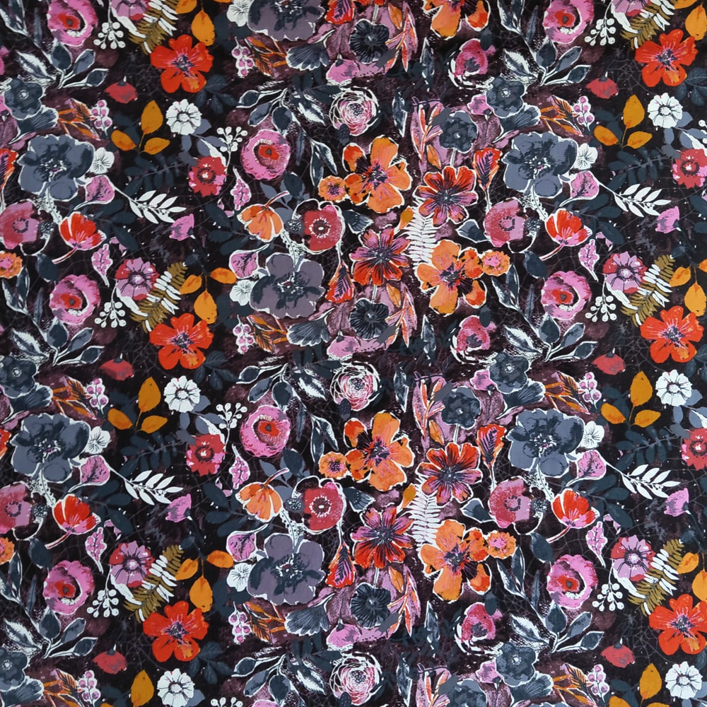 Night Bloom en Black de Katarina Roccella pour Art Gallery Fabric