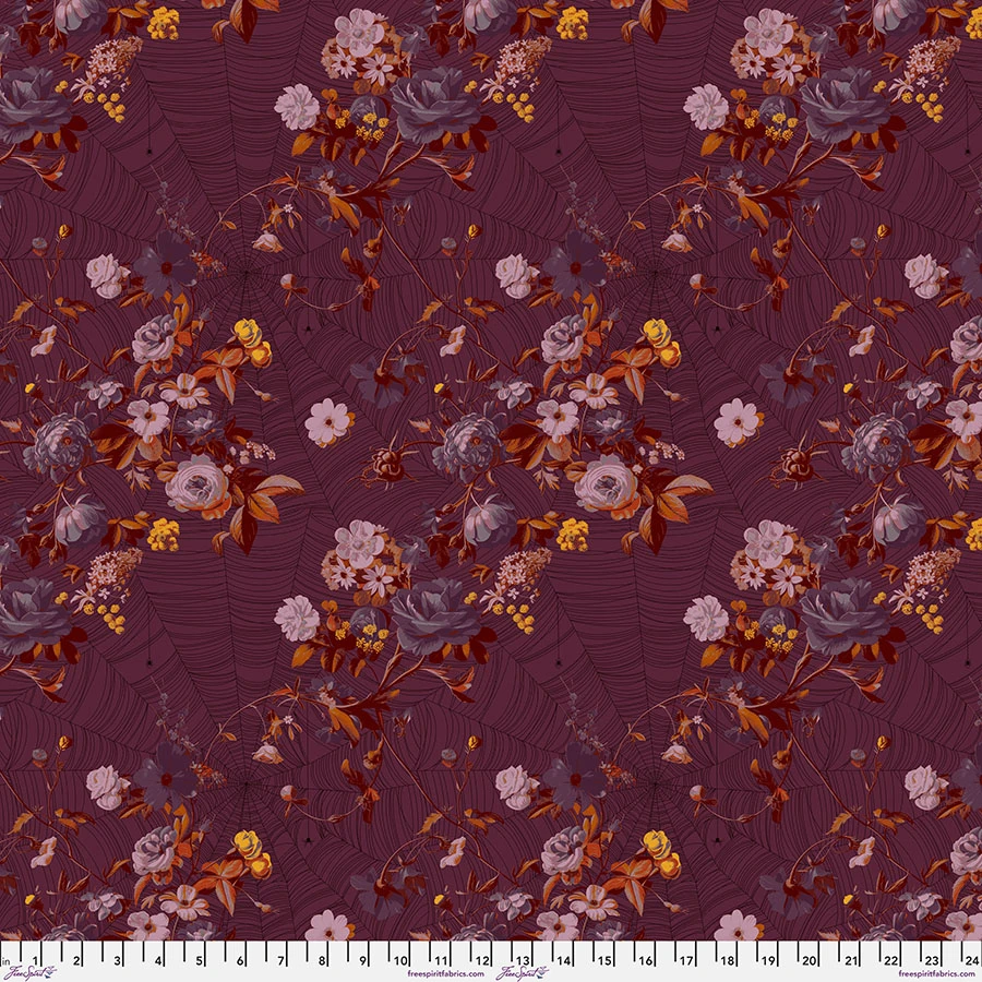 Vining en cabernet de Giucy Giuce pour FreeSpirit Fabrics