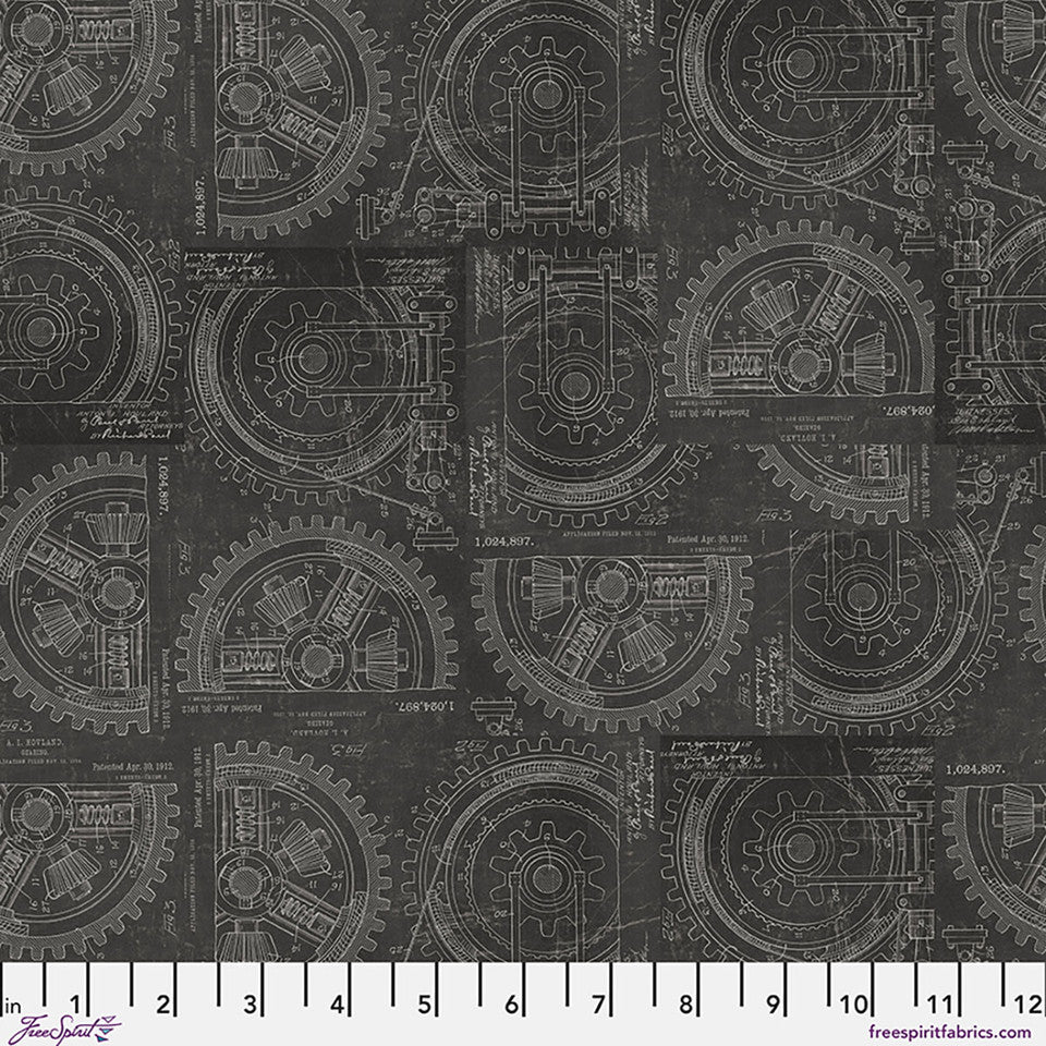 Gears (engrenage) de Tim Holtz pour FreeSpirit Fabrics
