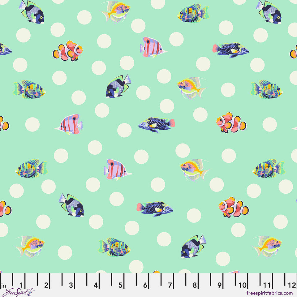 School Crossing en Seafoam de Tula Pink pour Free Spirit