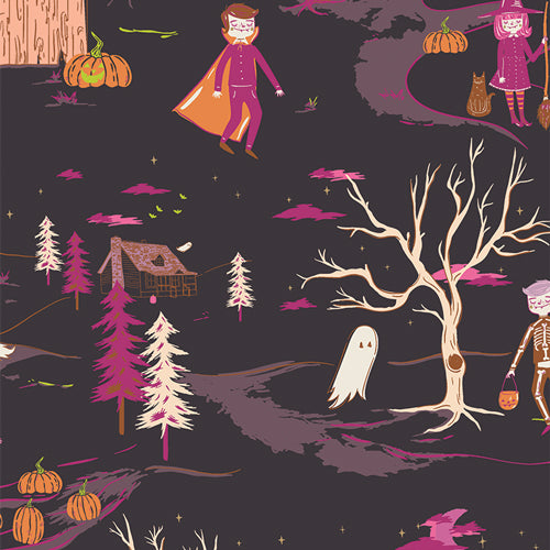 Peppermints Tale en Twilight de Spooky 'n Witchy pour Art Gallery Fabric