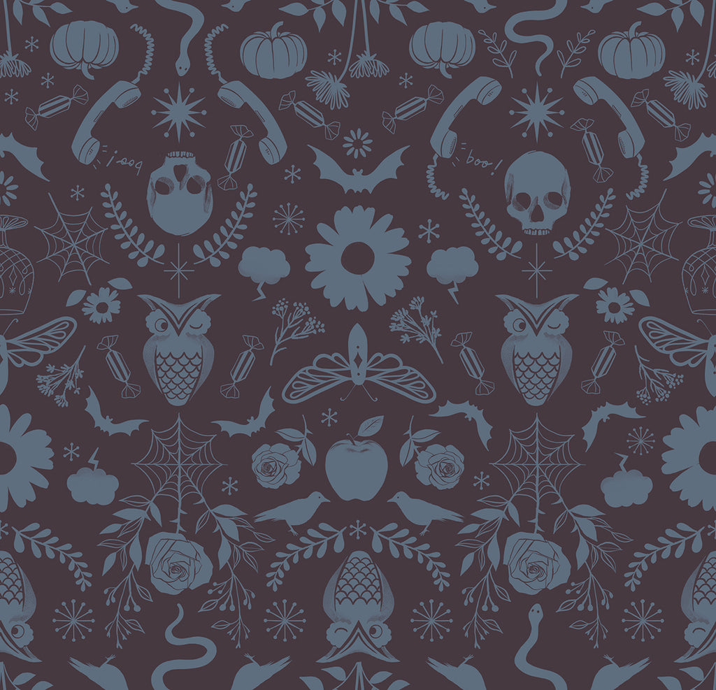 Creepy Damask en Caviar de Melody Miller pour Ruby Star Society