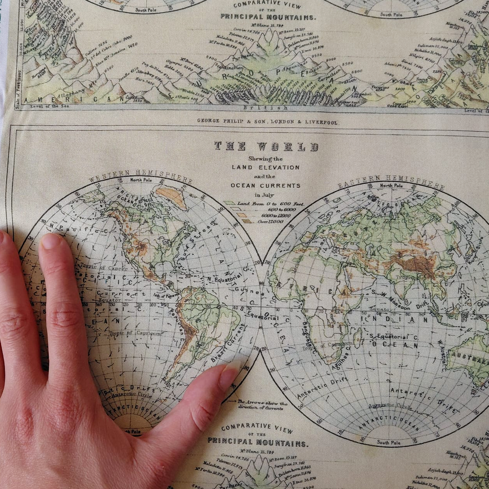 Green Map de Tim Holtz pour FreeSpirit Fabrics