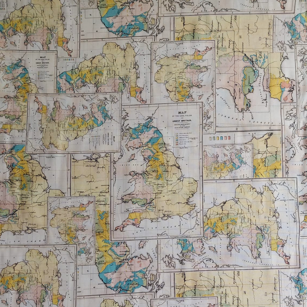 Yellow Map de Tim Holtz pour FreeSpirit Fabrics