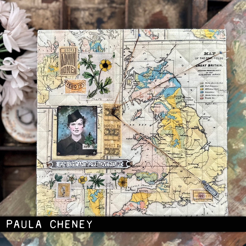 Yellow Map de Tim Holtz pour FreeSpirit Fabrics