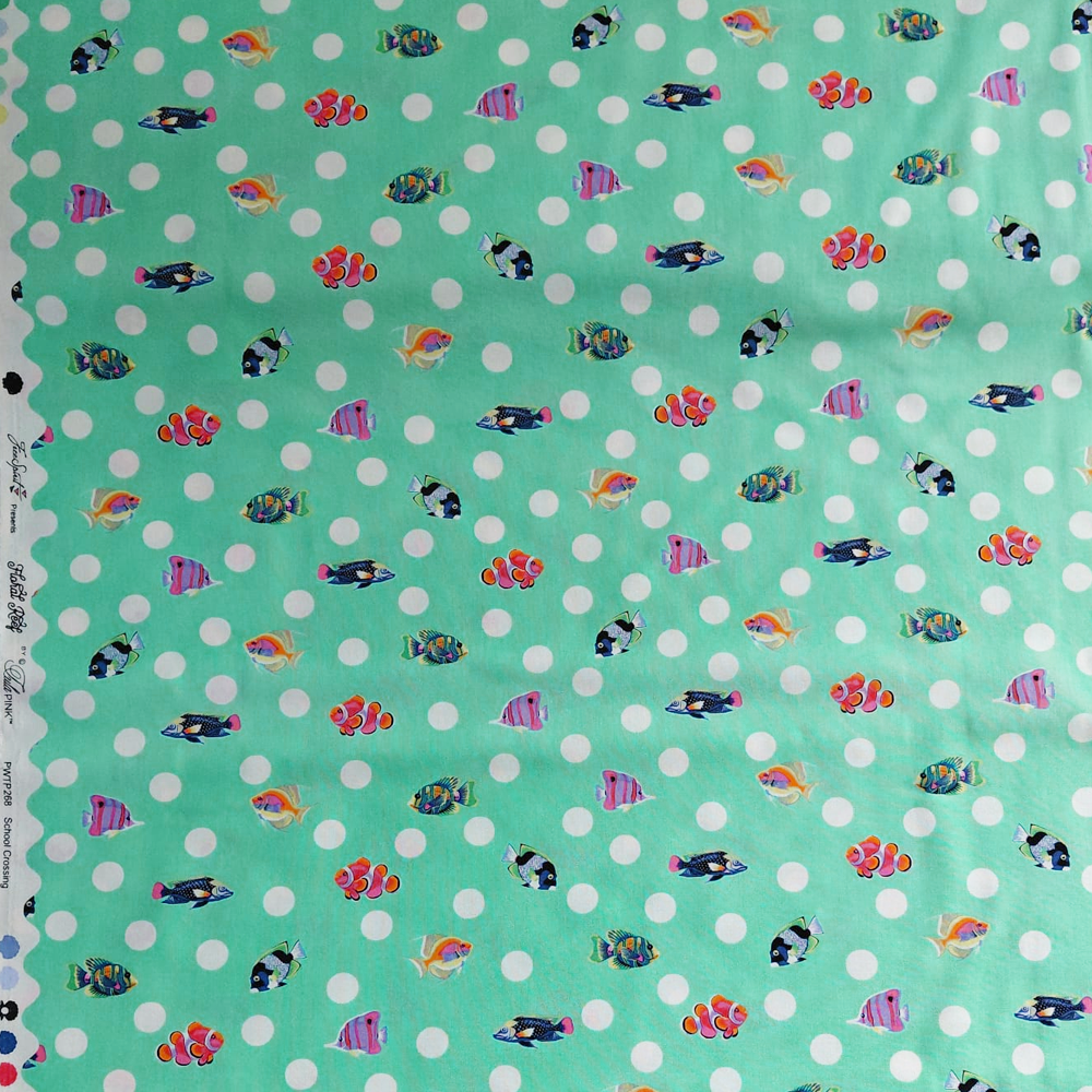 School Crossing en Seafoam de Tula Pink pour Free Spirit