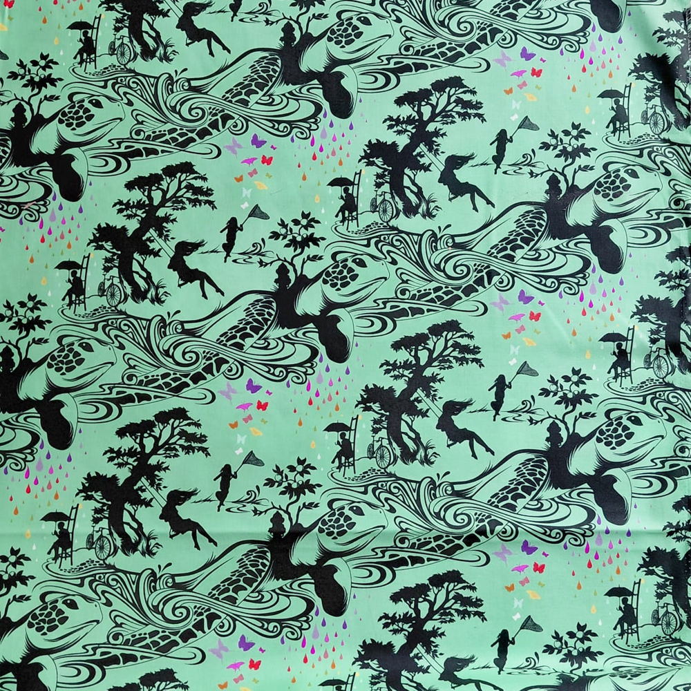 Turtle bay en SweetMint de Tula Pink pour Free Spirit