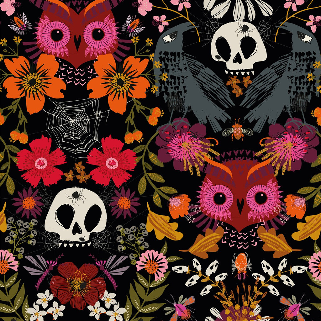 Hiboux écarlates et crânes fleuris de Helen Black pour Dashwood